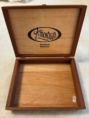 Vintage Amoroso Empty Wooden Cigar Box - Maduro Torpedo